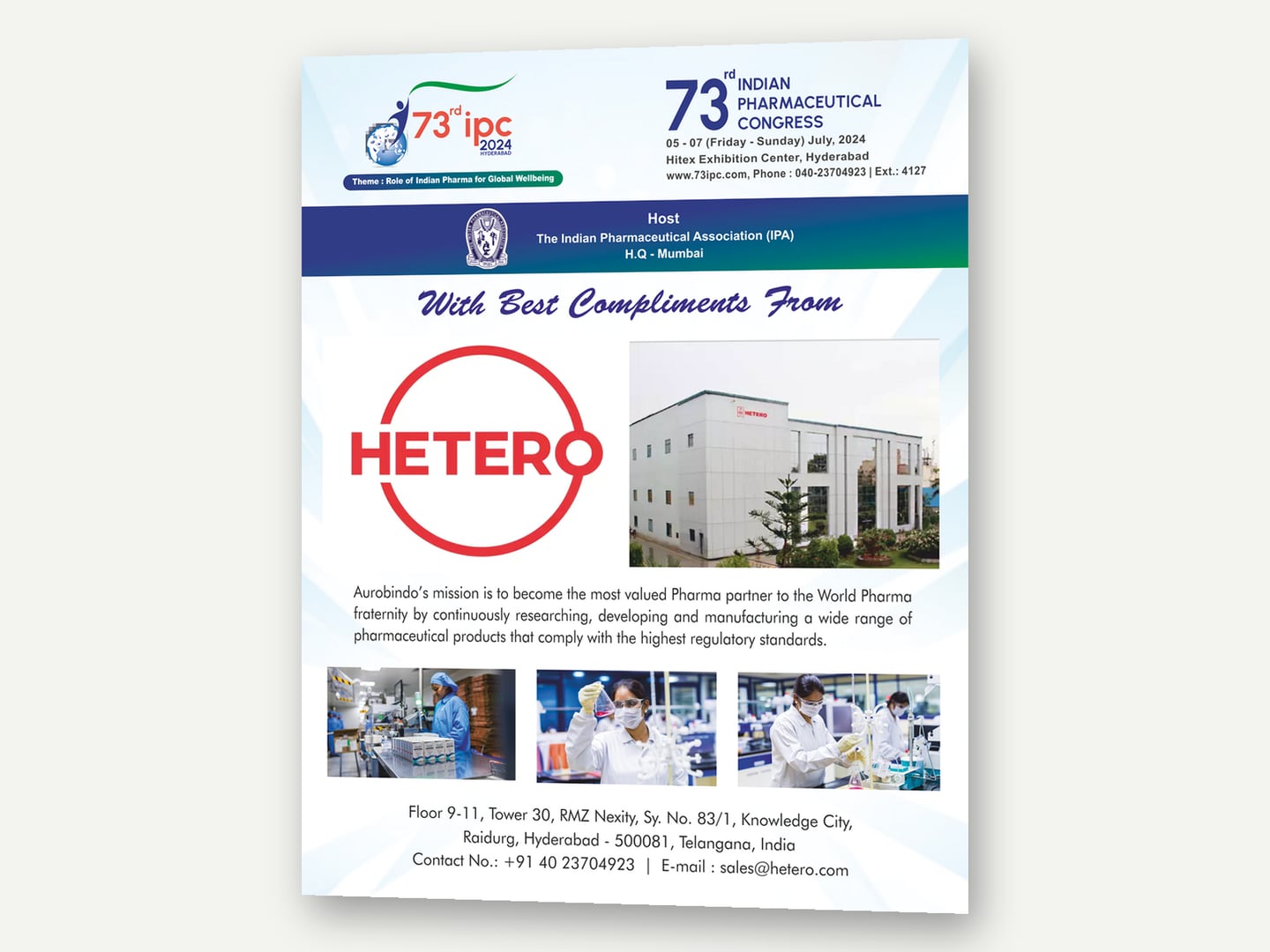 73rd Indian Pharmaceutical Congress — Conference welcome backdrop — Banner designed and printed by Daffodil Design & Prints, Bengaluru