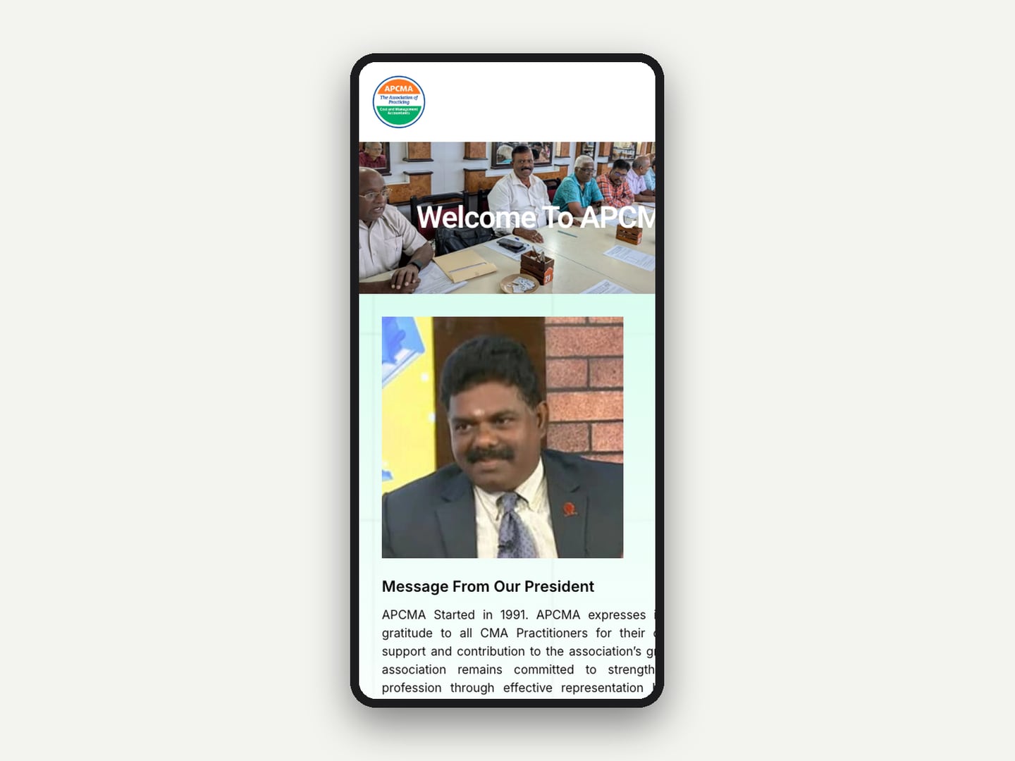 APCMA — Website — mobile