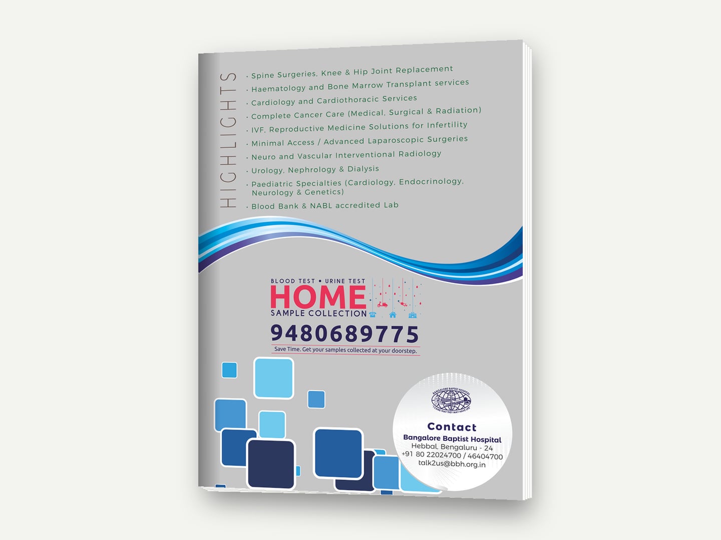 Bangalore Baptist Hospital — EMR presentation folder with die-cut pocket — Cover