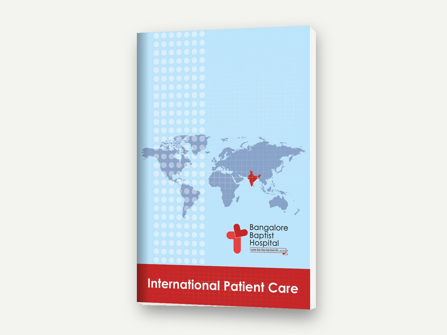 Bangalore Baptist Hospital — International Patient Care presentation folder — Folder designed and printed by Daffodil Design & Prints, Bengaluru