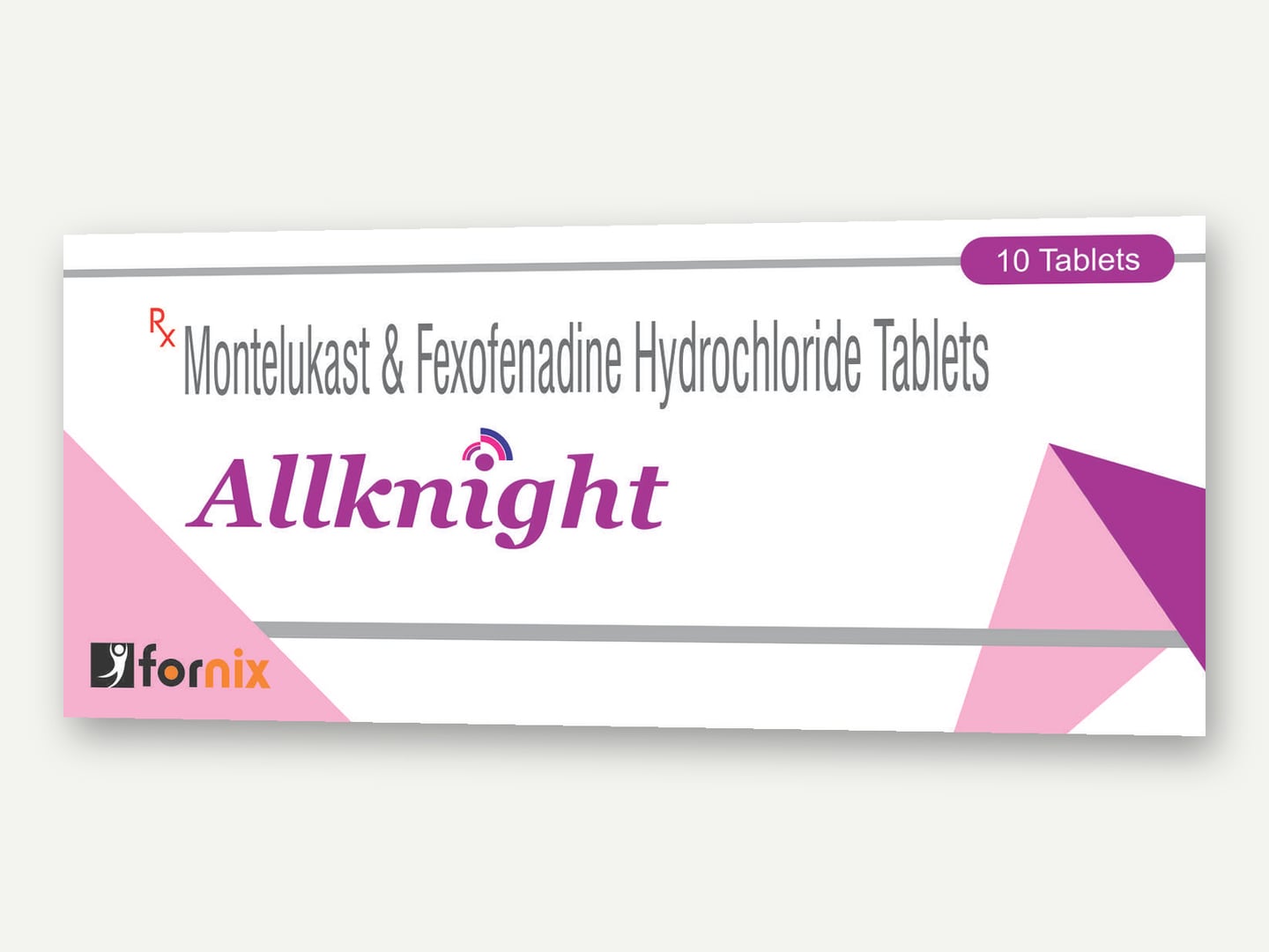 Fornix Health Care — Allknight (Montelukast & Fexofenadine Hydrochloride Tablets) — Flat artwork