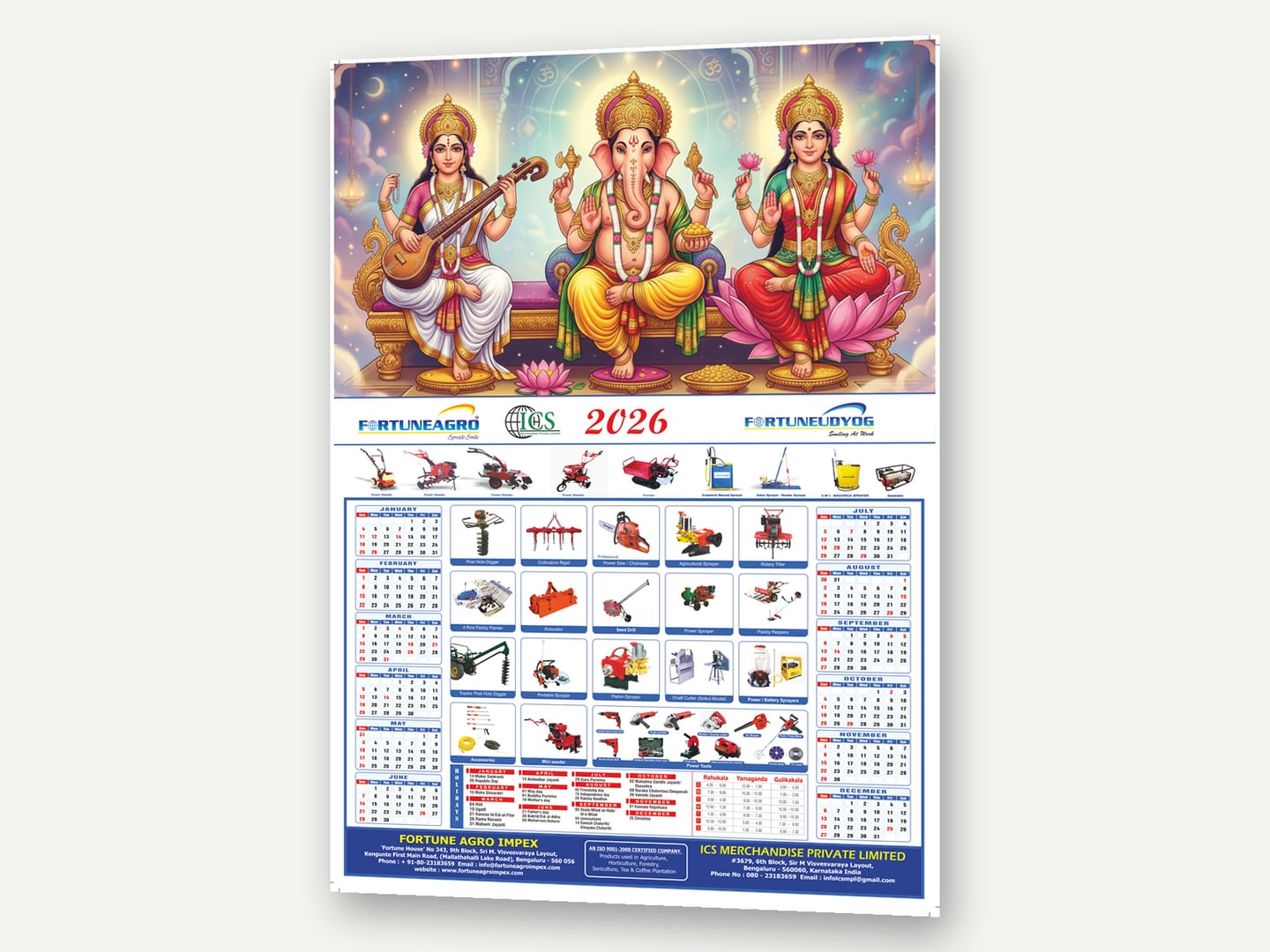 Fortune Agro Impex — Wall calendar 2026 — Calendar designed and printed by Daffodil Design & Prints, Bengaluru
