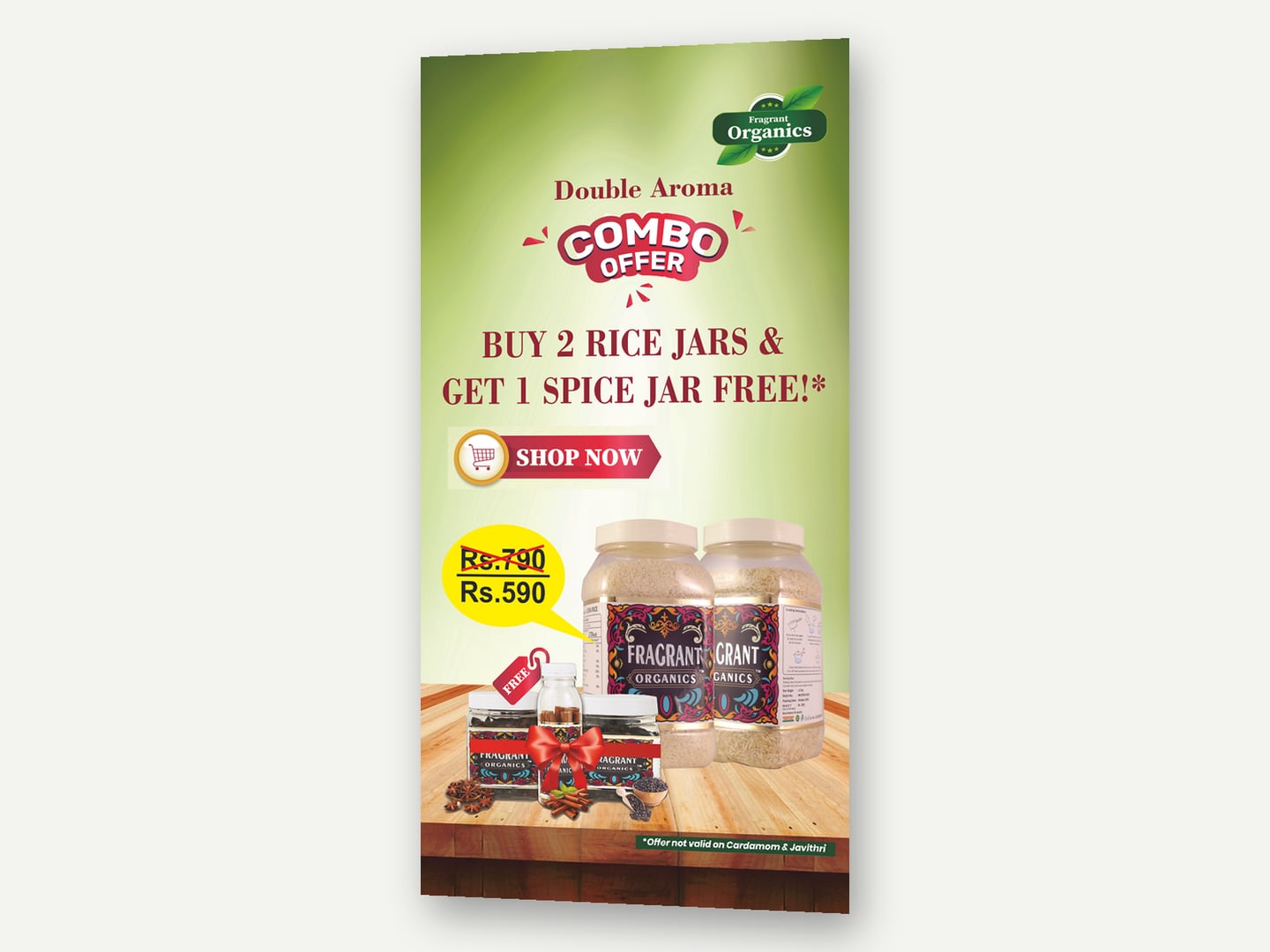 Fragrant Organics — Combo-offer standee — Banner designed and printed by Daffodil Design & Prints, Bengaluru