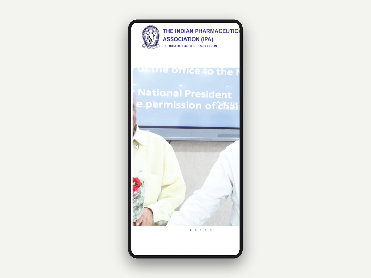 Indian Pharmaceutical Association — Website — mobile
