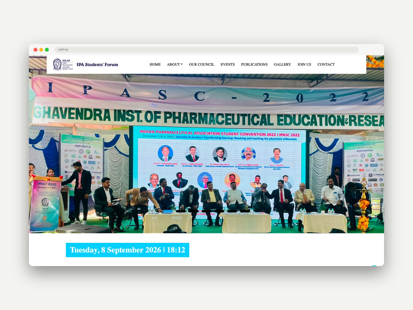 IPA Students Forum — Website — Website designed and printed by Daffodil Design & Prints, Bengaluru
