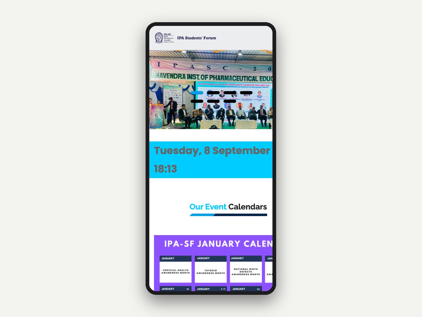 IPA Students Forum — Website — mobile