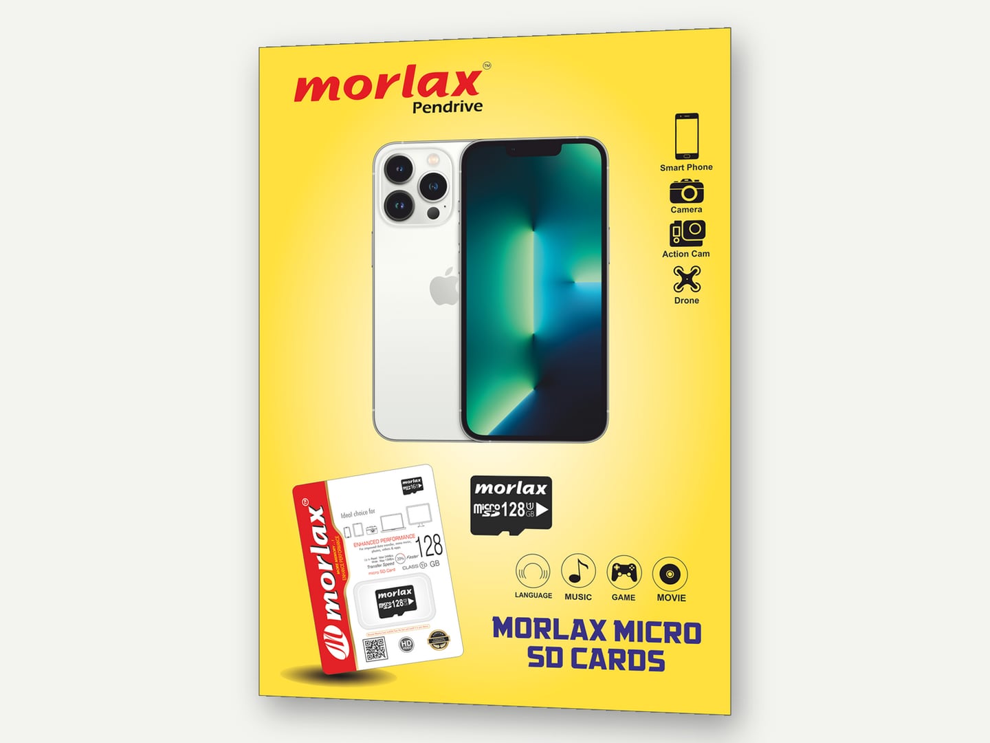 Morlax — Micro SD card product poster — Poster designed and printed by Daffodil Design & Prints, Bengaluru
