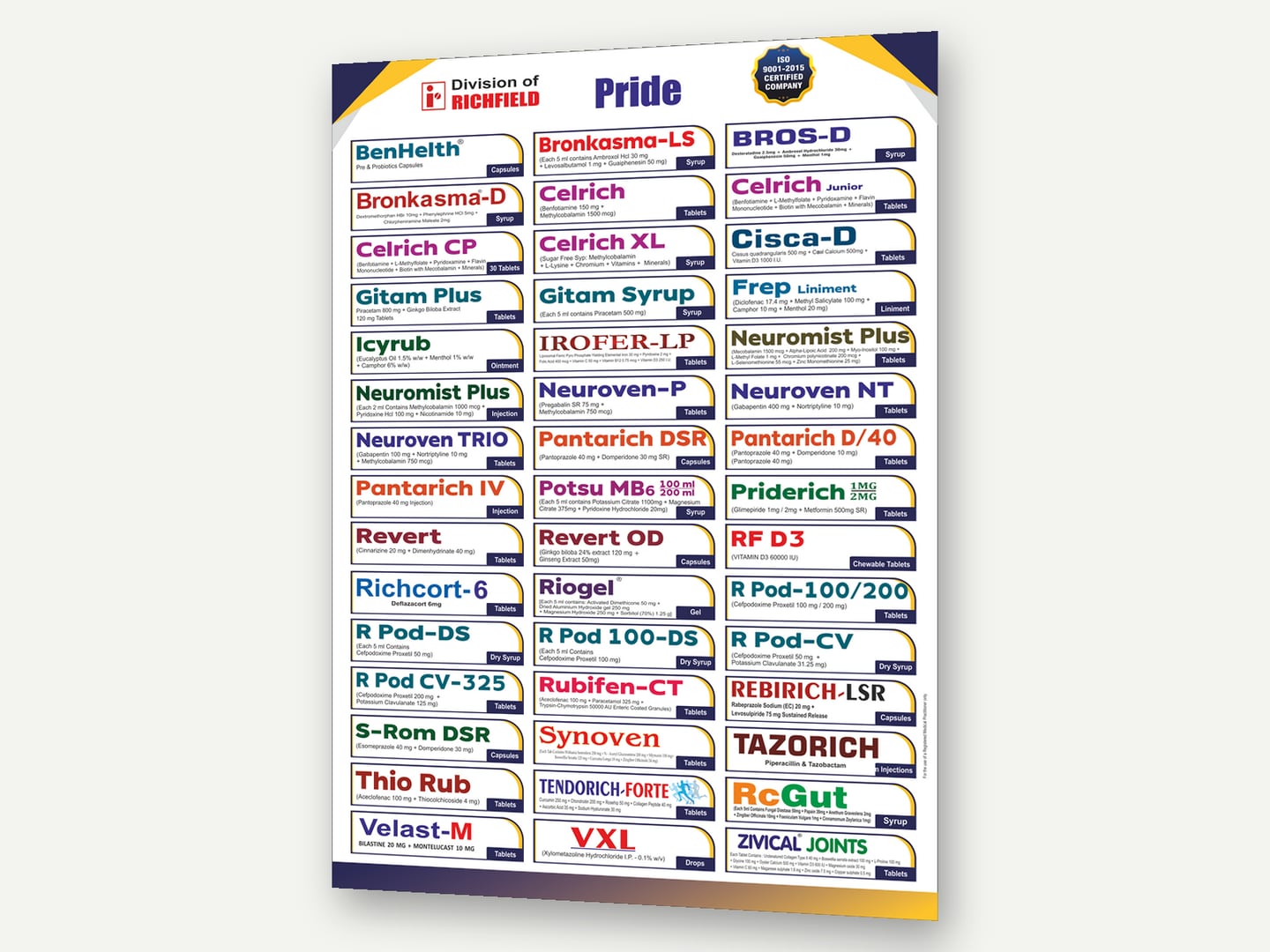 Pride — Product glossary card — Glossary card designed and printed by Daffodil Design & Prints, Bengaluru