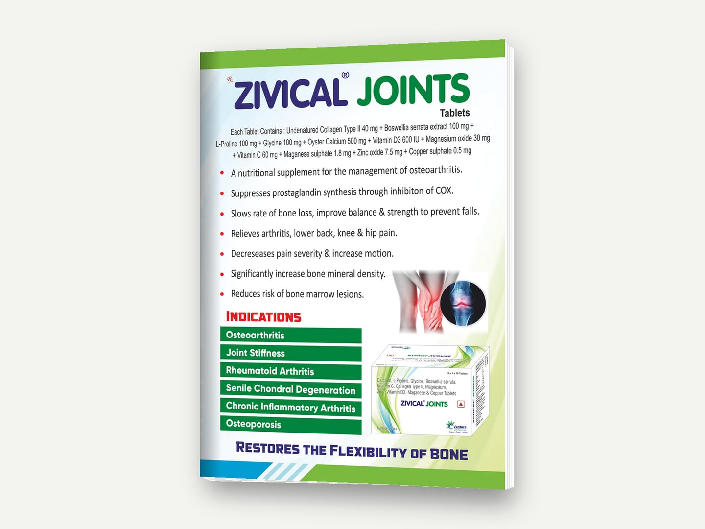 Richfield Pharmaceuticals — ZIVICAL JOINTS Tablets — 'Five Finger Formula for Treating Osteoarthritis' — Cover
