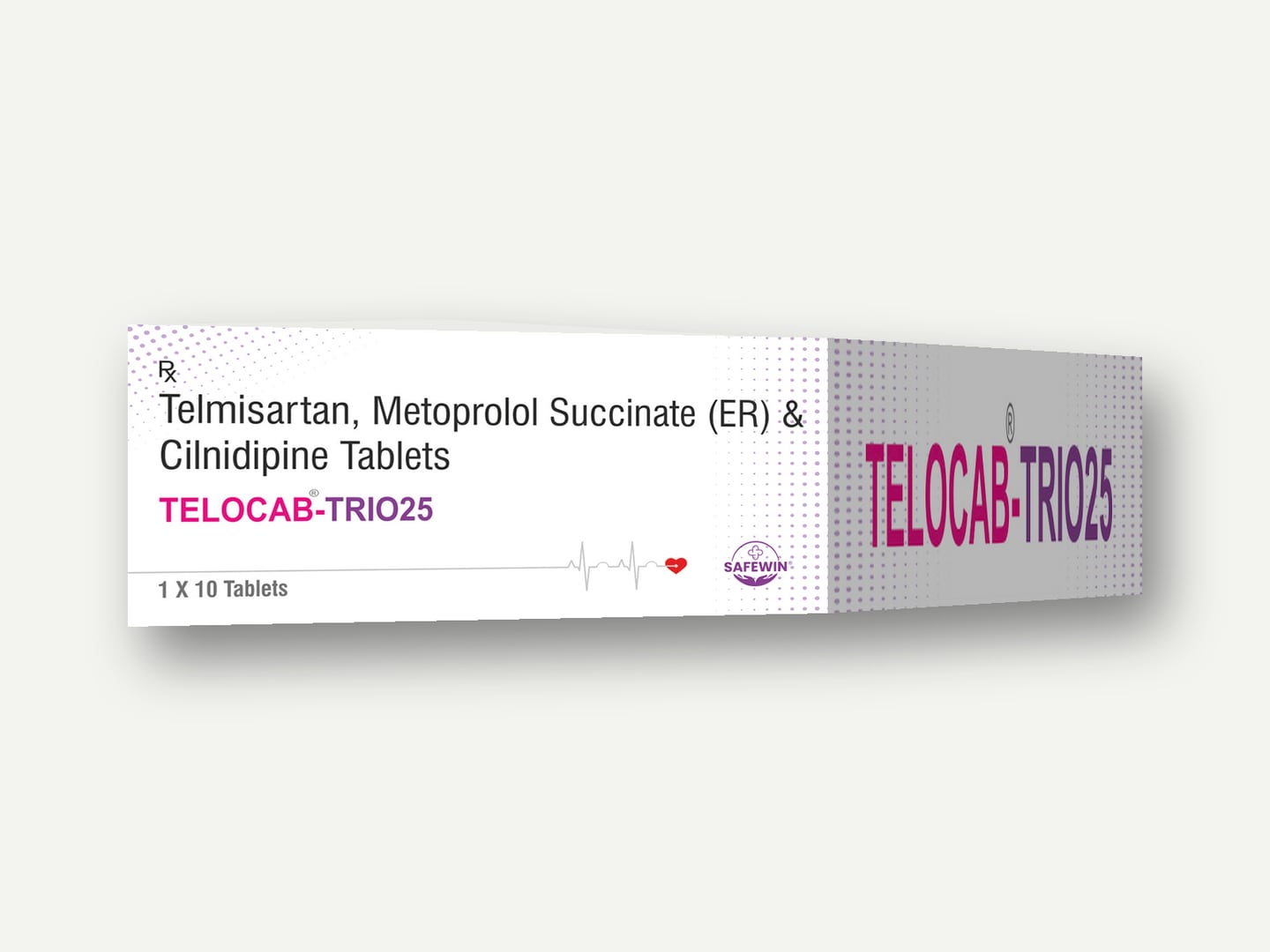 Safewin Healthcare — TELOCAB-TRIO25 (Telmisartan, Metoprolol Succinate ER & Cilnidipine Tablets) — Carton designed and printed by Daffodil Design & Prints, Bengaluru