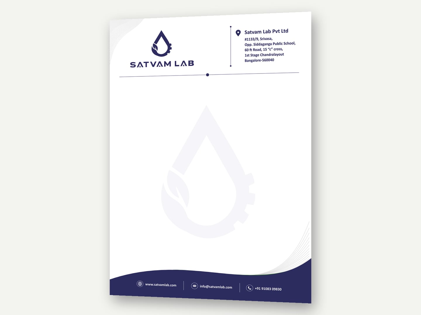 Satvam Lab — Letterhead — Stationery designed and printed by Daffodil Design & Prints, Bengaluru