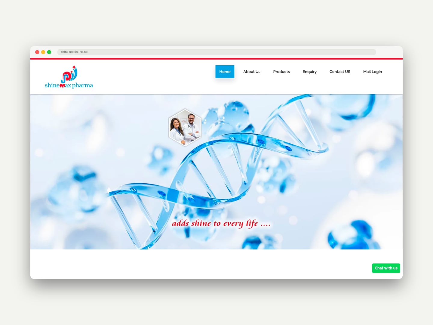 Shinemax Pharma — Website — Website designed and printed by Daffodil Design & Prints, Bengaluru