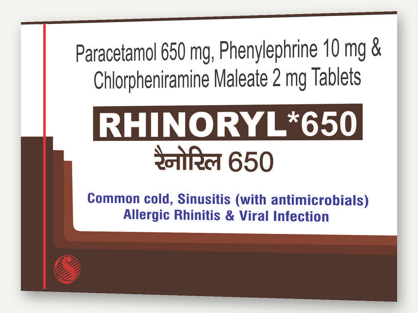 Shivanee Healthcare — RHINORYL*650 (Paracetamol 650 mg, Phenylephrine 10 mg & Chlorpheniramine Maleate 2 mg Tablets) — Flat artwork
