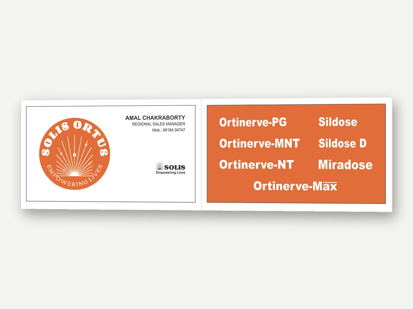 Solis Ortus — Business card — Stationery designed and printed by Daffodil Design & Prints, Bengaluru