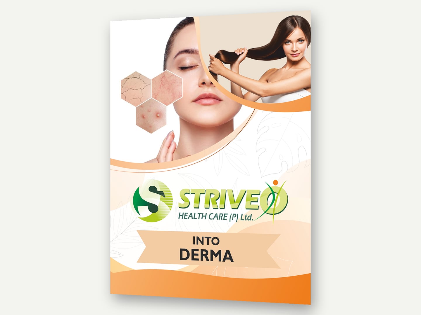 Striveo Health Care — 'Into Derma' division launch A4 — Brochure designed and printed by Daffodil Design & Prints, Bengaluru
