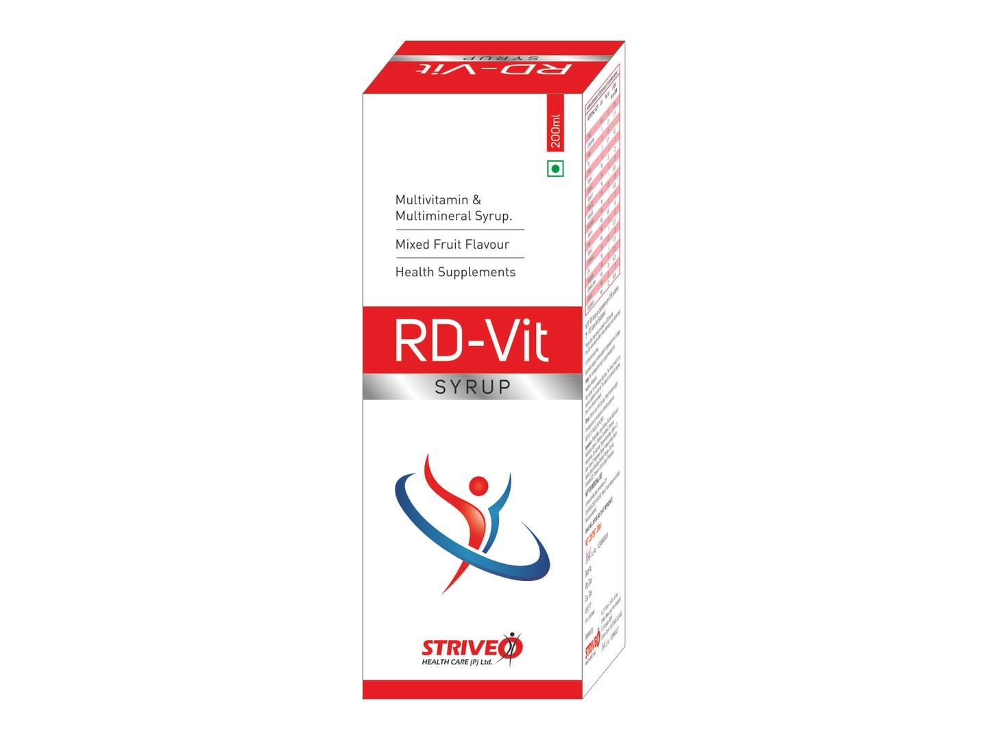 Striveo Health Care — RD-Vit syrup carton — Carton designed and printed by Daffodil Design & Prints, Bengaluru