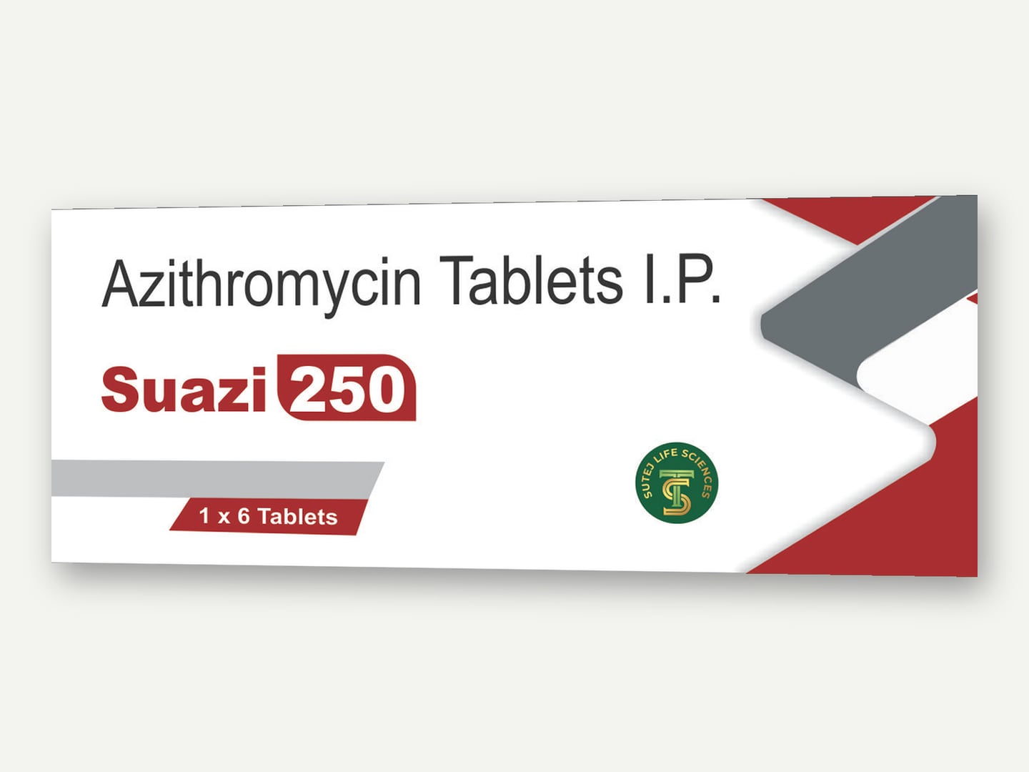 Sutej Life Sciences — Suazi 250 (Azithromycin Tablets I.P., 1x6) — Flat artwork