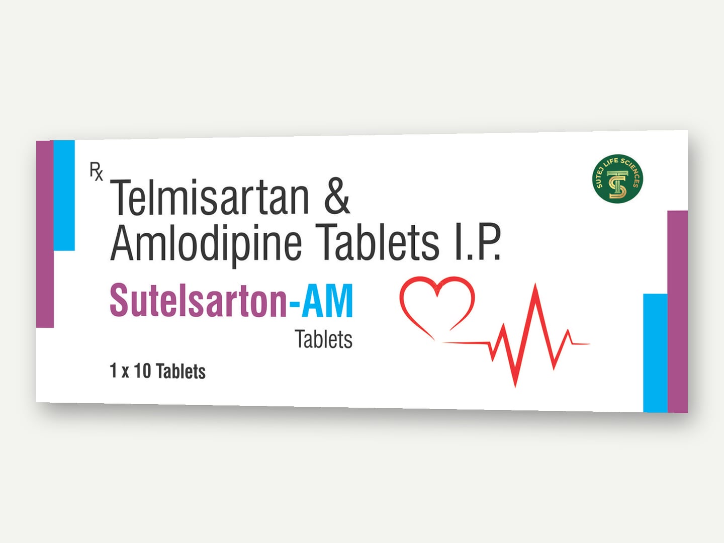 Sutej Life Sciences — Sutelsarton-AM (Telmisartan & Amlodipine Tablets I.P.) — Flat artwork