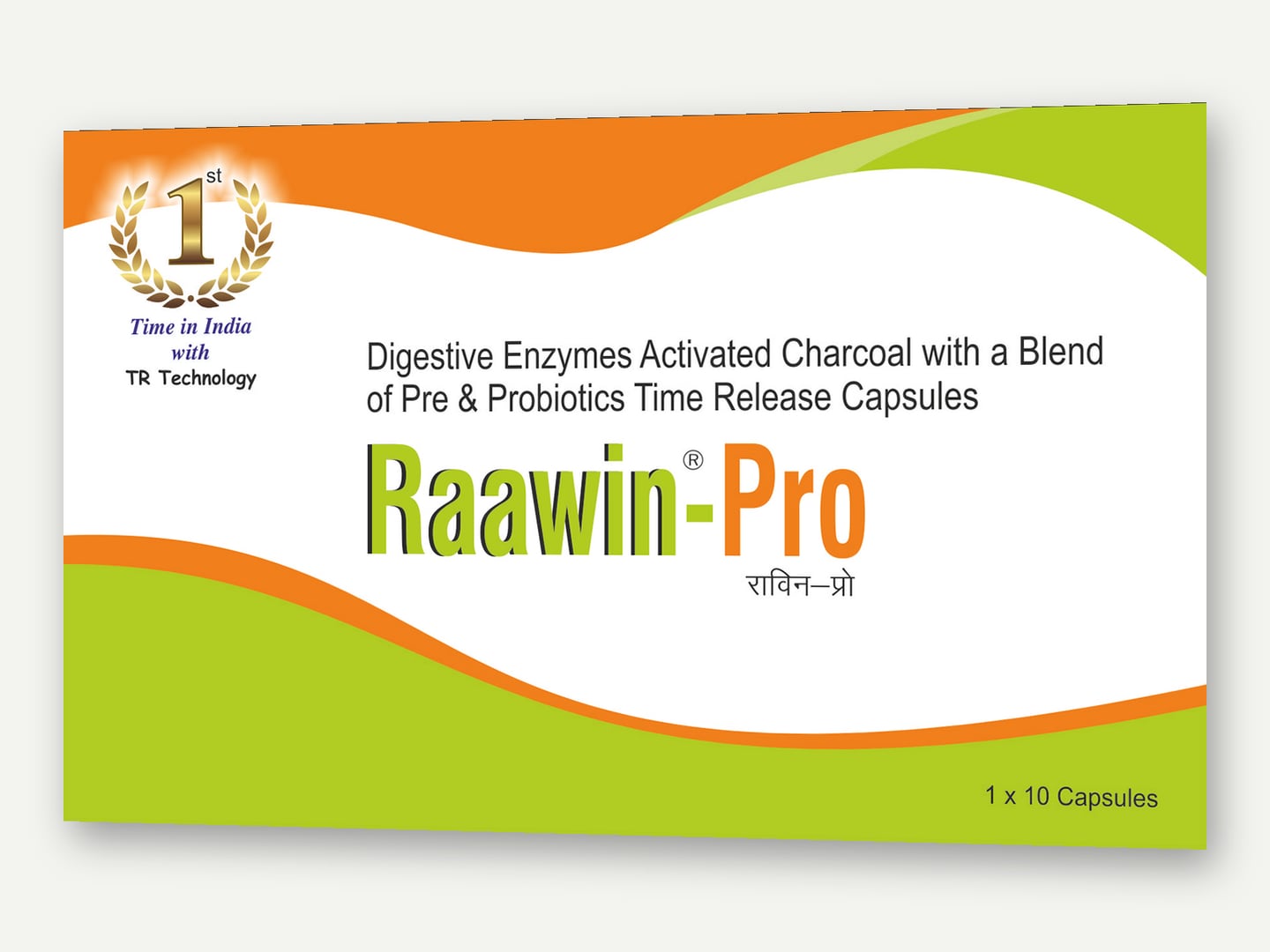 Syswin Pharmaceuticals — Raawin-Pro (Digestive Enzymes, Activated Charcoal + Pre & Probiotics Time Release Capsules) — Flat artwork