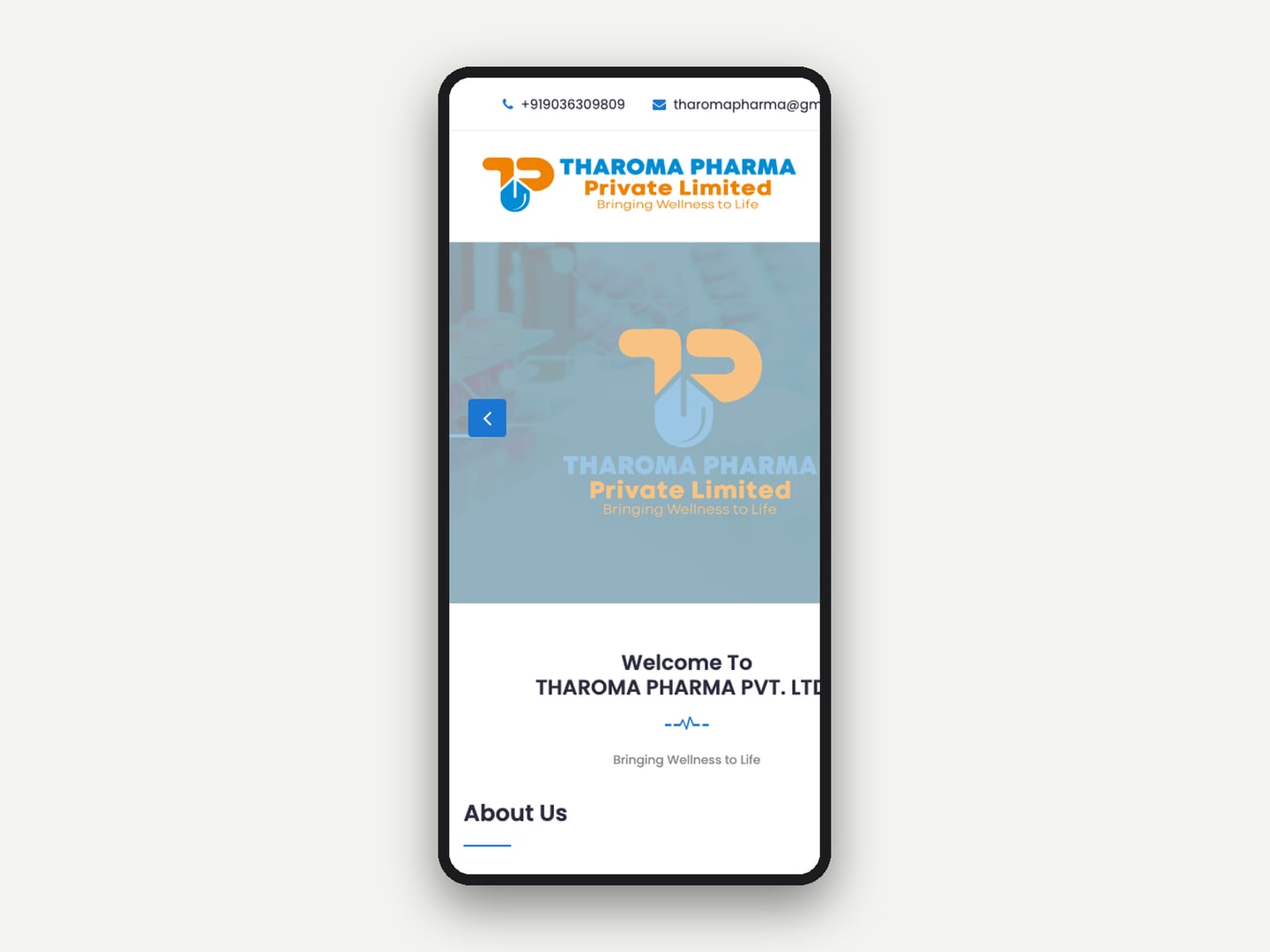 Tharoma Pharma — Website — mobile