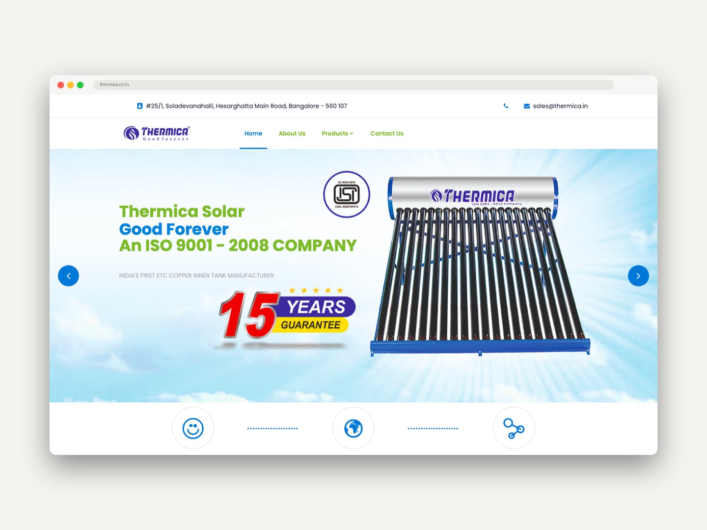 Thermica — Website — Website designed and printed by Daffodil Design & Prints, Bengaluru