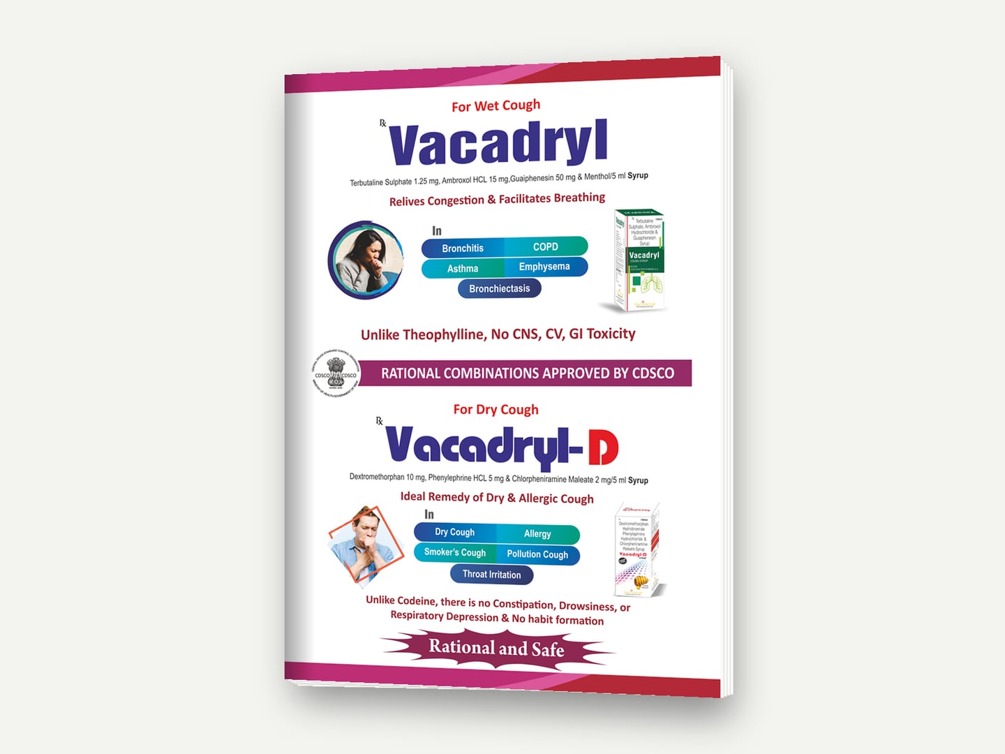 Vactoclip Pharmaceuticals — Vacadryl / Vacadryl-D cough syrup range — Cover