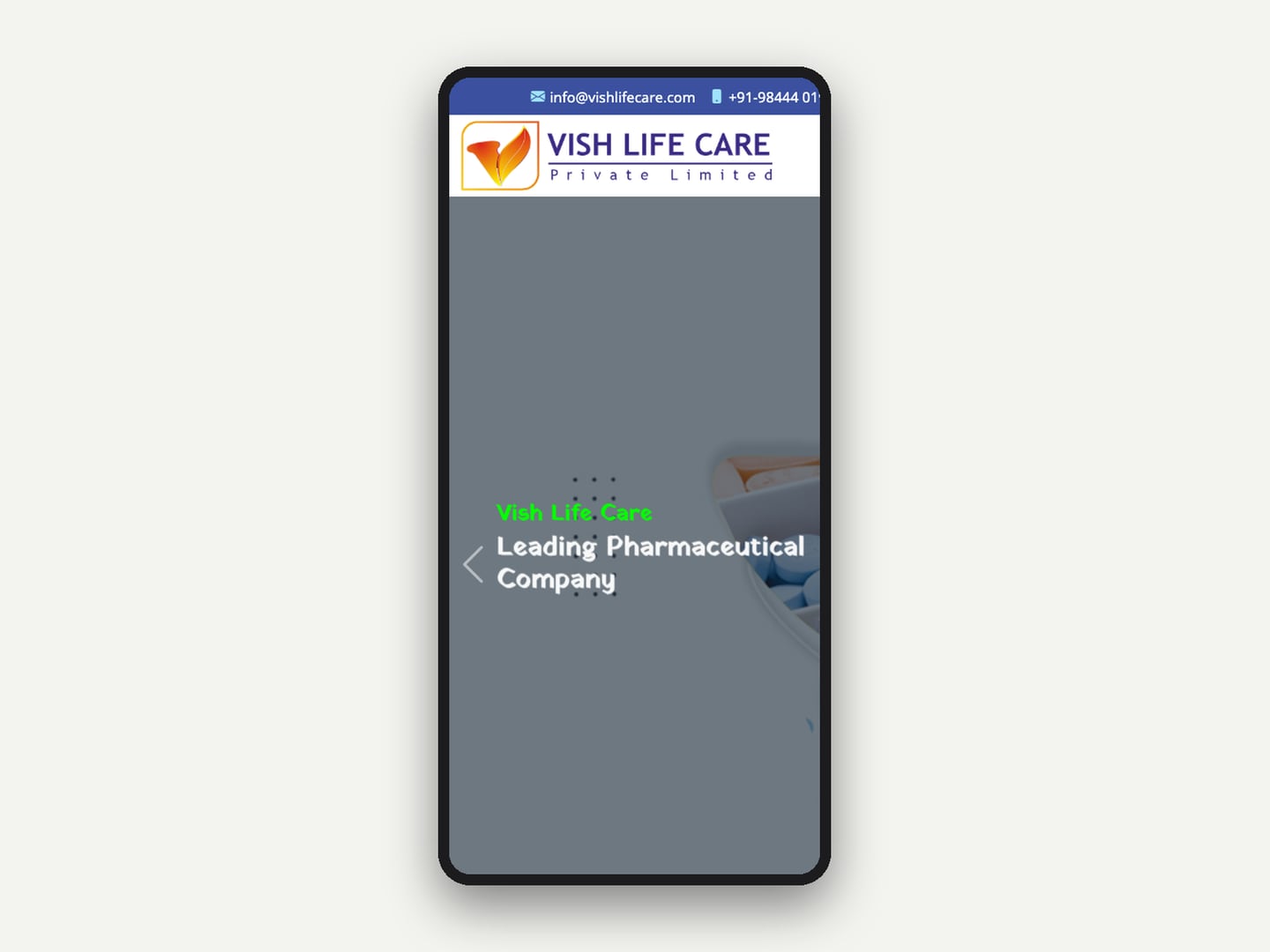 Vish Lifecare — Website — mobile