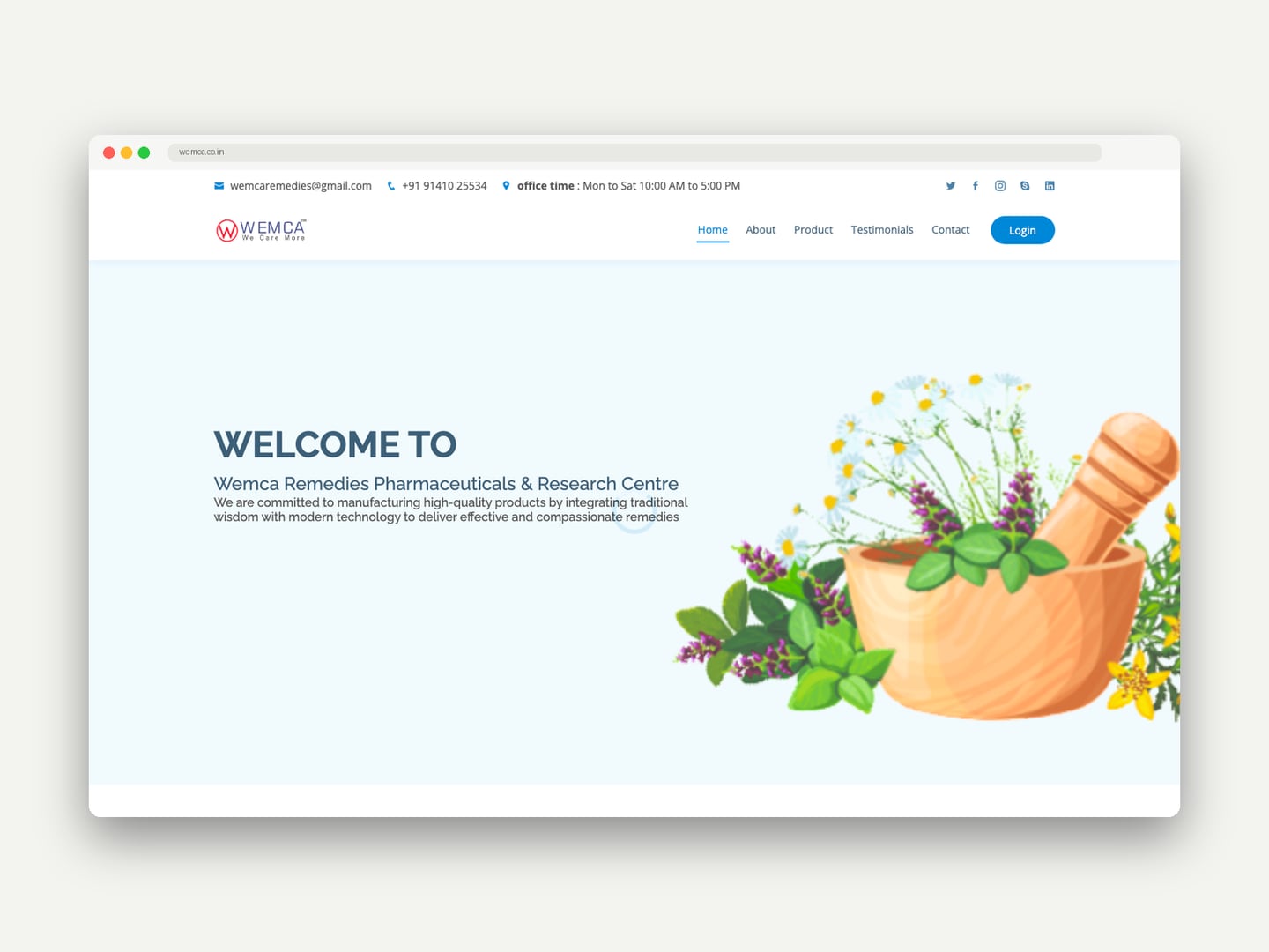 WEMCA — Website — Website designed and printed by Daffodil Design & Prints, Bengaluru