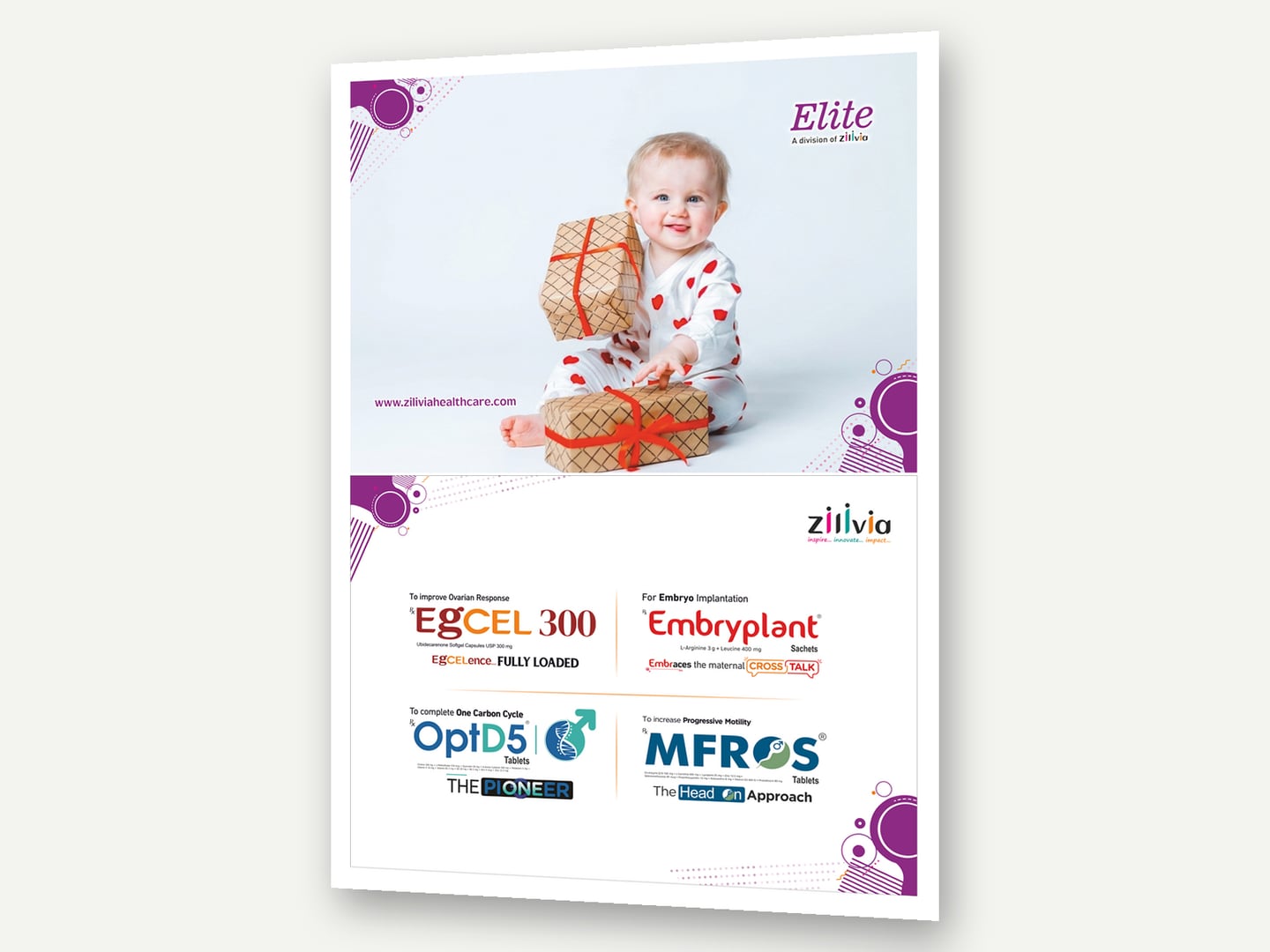 Zilivia Healthcare — Elite division glossary card — Glossary card designed and printed by Daffodil Design & Prints, Bengaluru